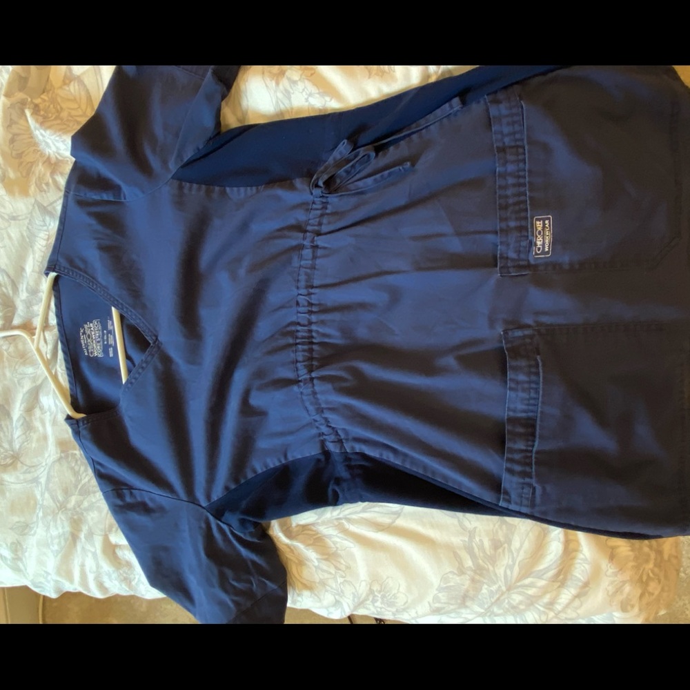 Maternity Scrub Top Cherokee Navy Blue Small